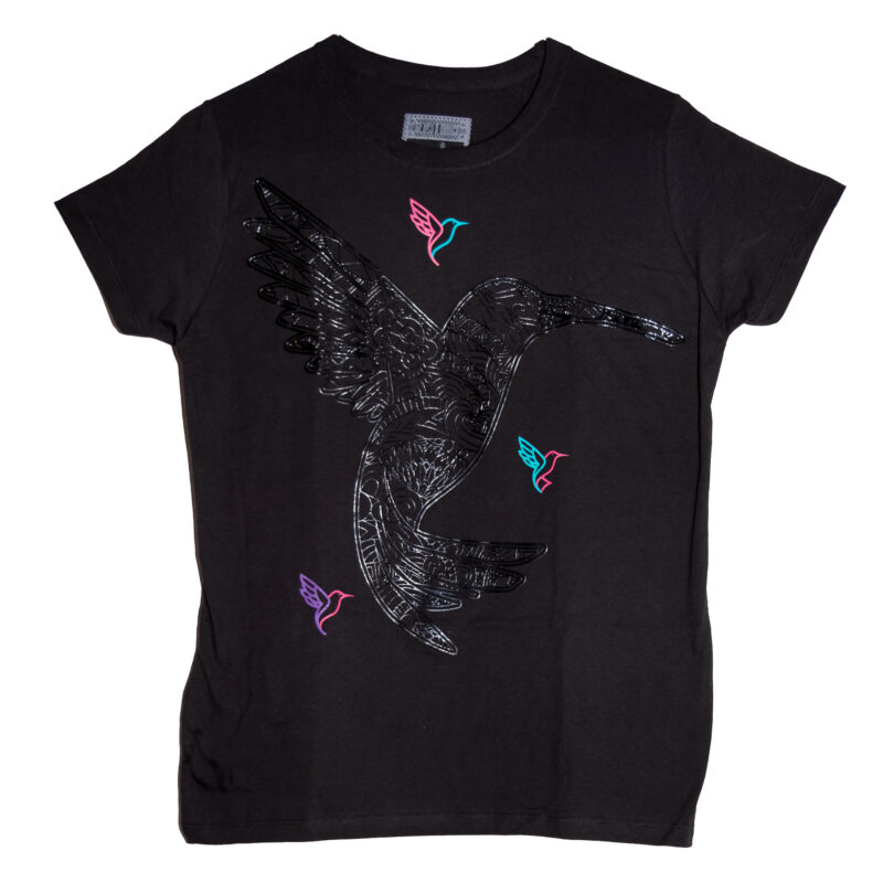 Playera Mujer Colibri Negro