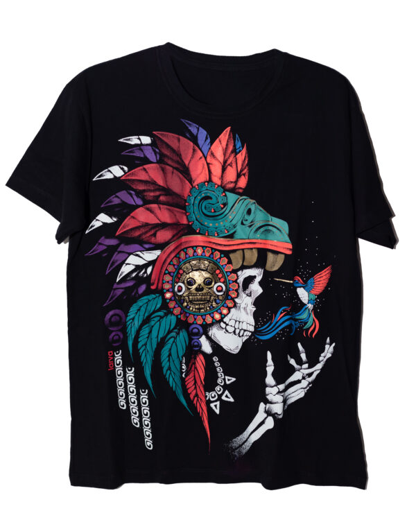 Camiseta Colibrí Quetzalcóatl Huitzilopochtli Cráneo