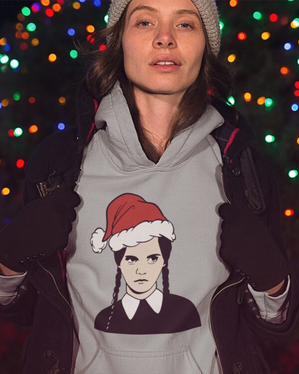 Hoodie Merlina Addams Santa