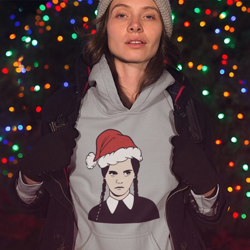 Hoodie Merlina Addams Santa